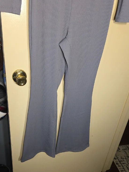 Wild Fable Women's Ribbed Scoop Neck Jumpsuit in Dusty Blue - Picture 3 of 9